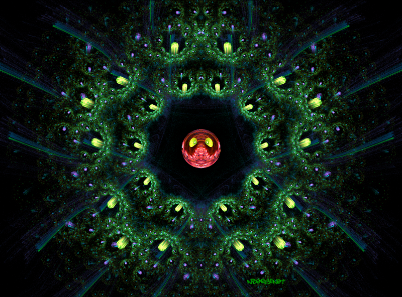 Cosmic Red Lizard mandala