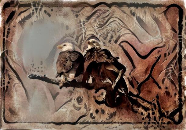 Birds deep dream art